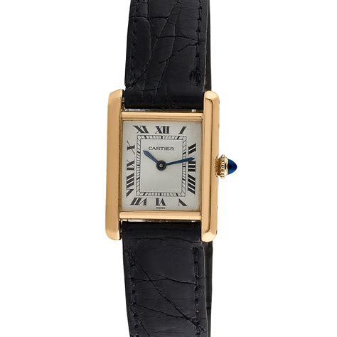 cartier watch tank gold|cartier tank watch gold women's.